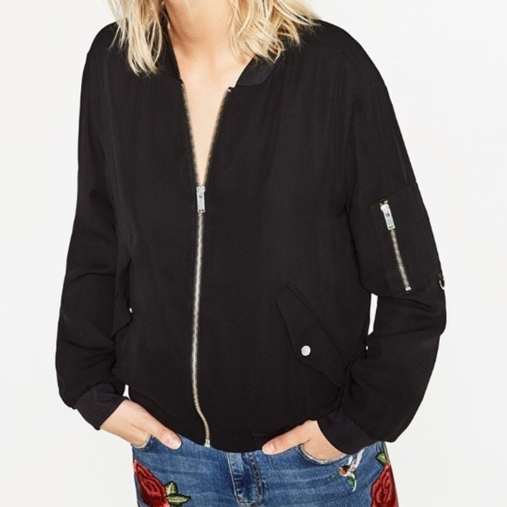 ZARA Light Black Bomber